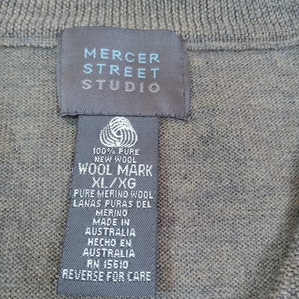 Mercer Street Studio 100% Merino Wool Sweater Vest Men's XL Green‎
